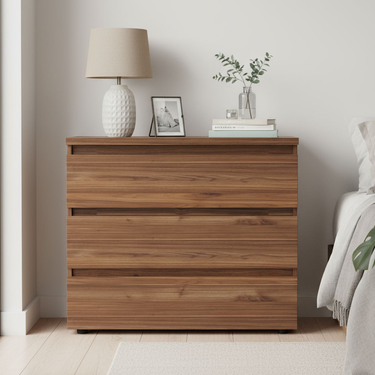 JUST HOME COLLECTION - Cómoda 3 Cajón(es) Gales 80x70x40 cm Wengue