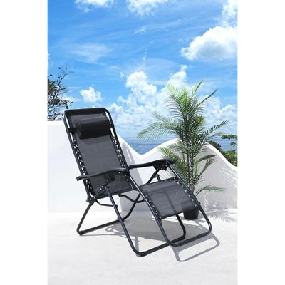 Imagen 2 del producto Silla Plegable Inclinable 64x108.5x176 cm Negro