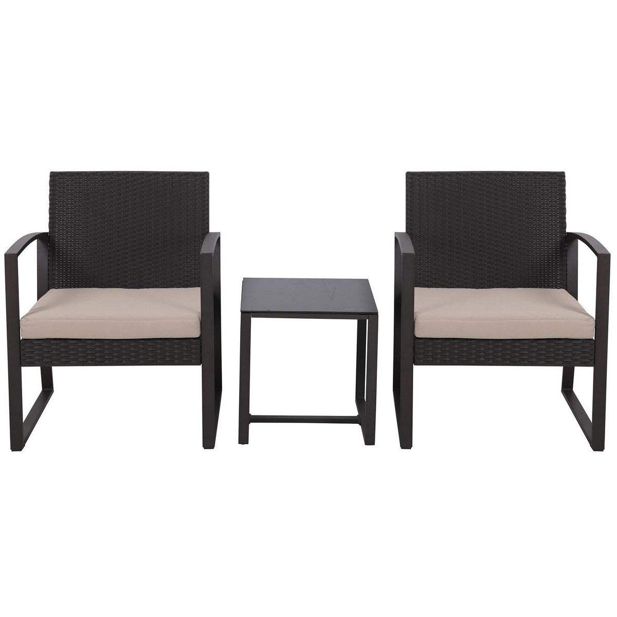 JUST HOME COLLECTION - Juego de Balcón para Terraza Victoria 2 Personas Negro