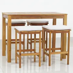 JUST HOME COLLECTION - Juego de Bar para Terraza 4 Personas Natural