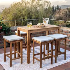 JUST HOME COLLECTION - Juego de Terraza Bar 4 Personas Natural