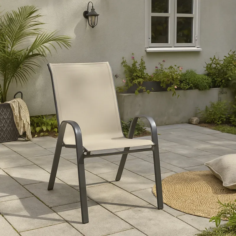 JUST HOME COLLECTION - Silla de terraza sling text crudo
