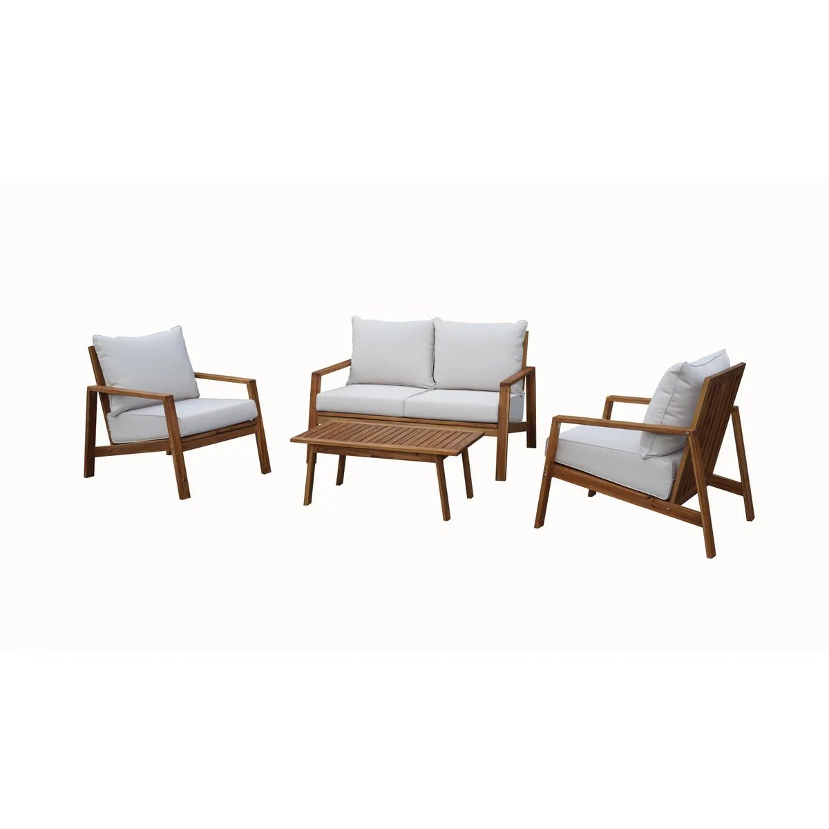 JUST HOME COLLECTION - Juego de Living de Terraza 4 Personas Madera