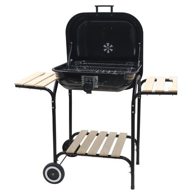 Parrilla a Carbon 62x104 Negra Acero/Madera