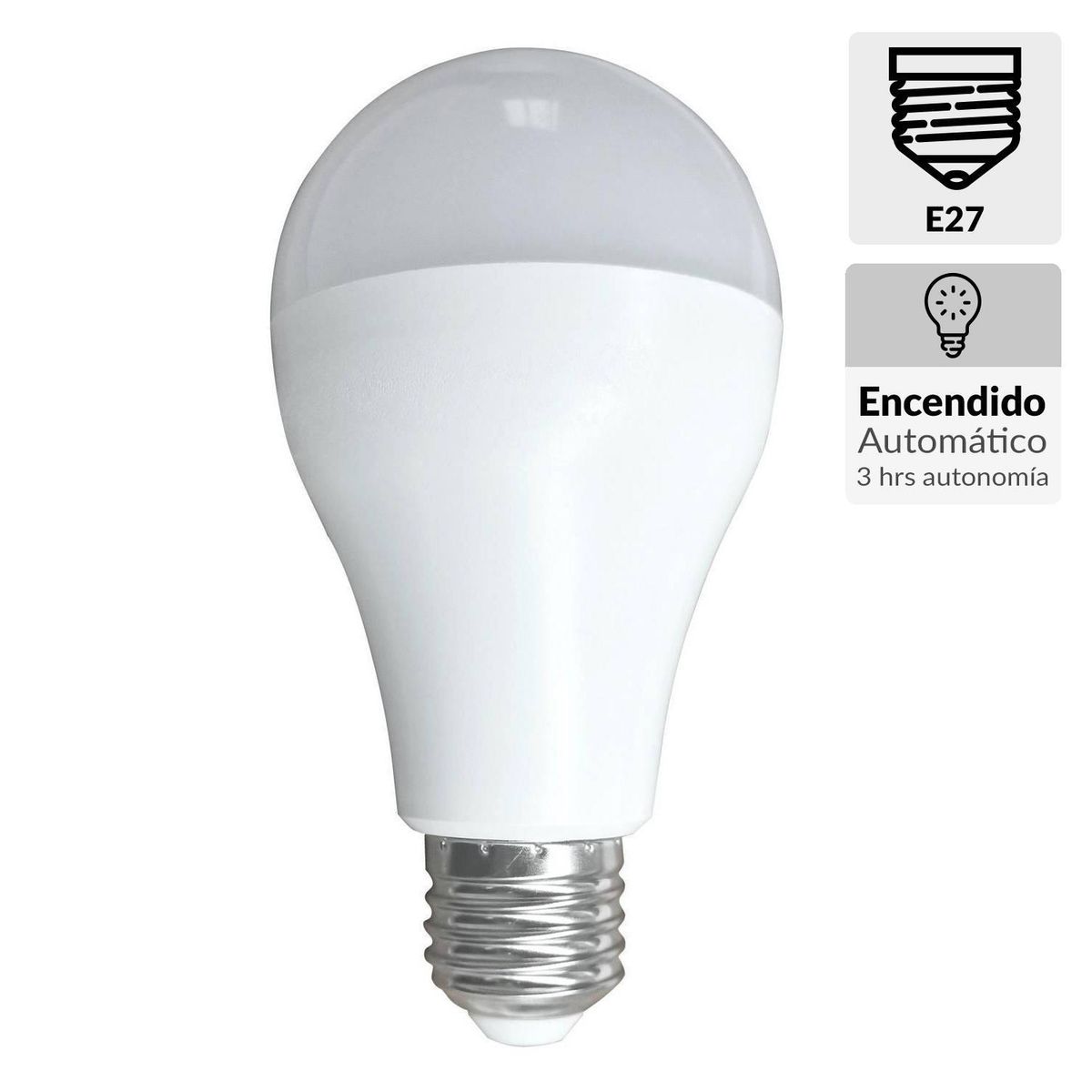 DAIRU - Ampolleta Led Emergencia Encendido Automático 9 W E27 630 lm Luz Cálida