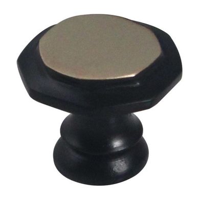 Pack 2 pomos hexagonal laton-negro