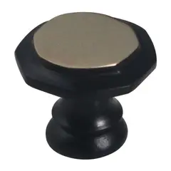 FIXSER - Pack 2 pomos hexagonal laton-negro