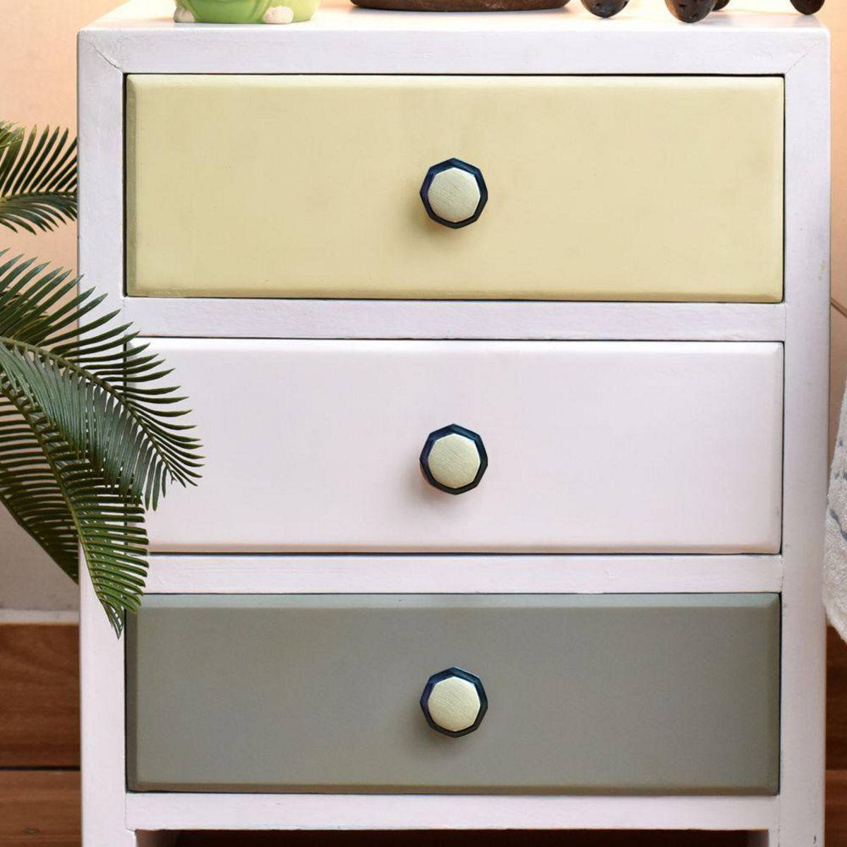 FIXSER - Pack 2 pomos hexagonal laton-negro