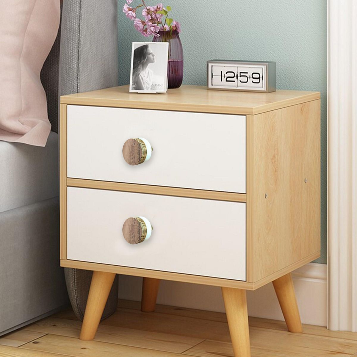 FIXSER - Pack 2 pomos madera-marmol