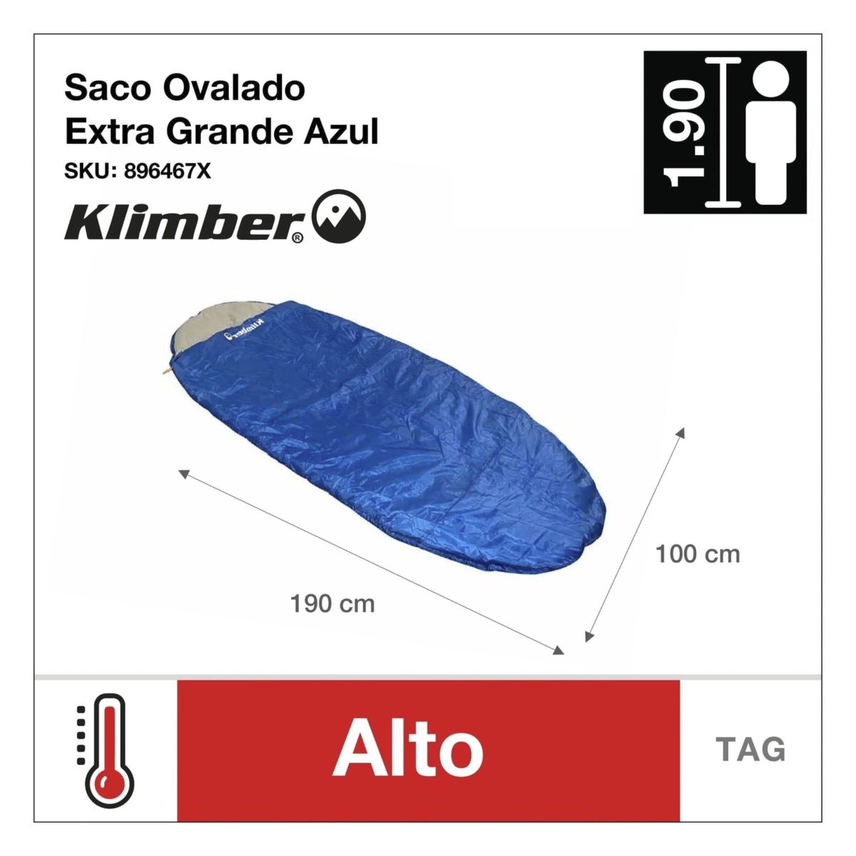 KLIMBER - Saco de Dormir Momia Extra Grande -2°C a 8°C