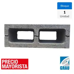 GRAU - Bloque liso gris 14x19x39 cm