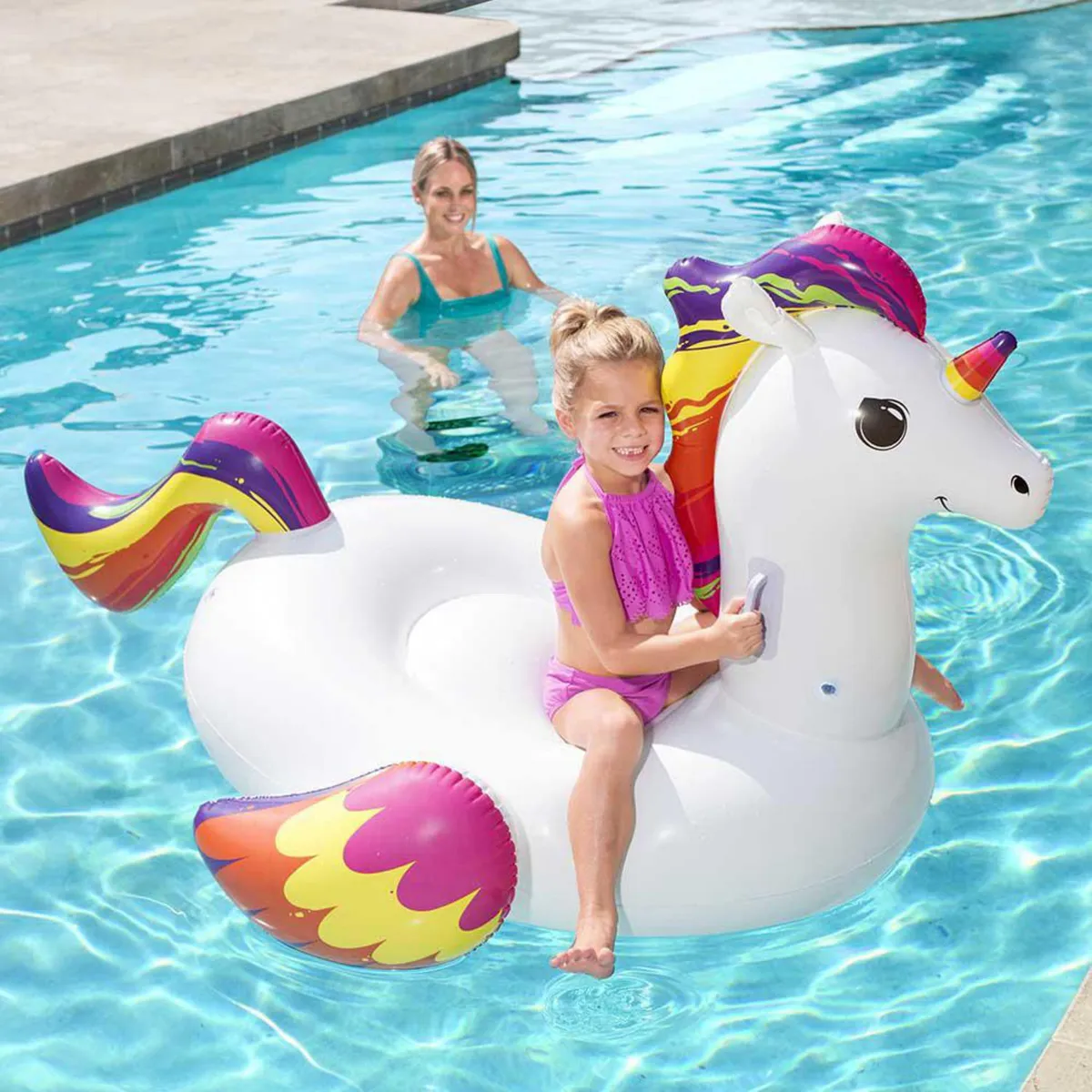 BESTWAY - Flotador de Unicornio Multicolor 155x150x119 cm