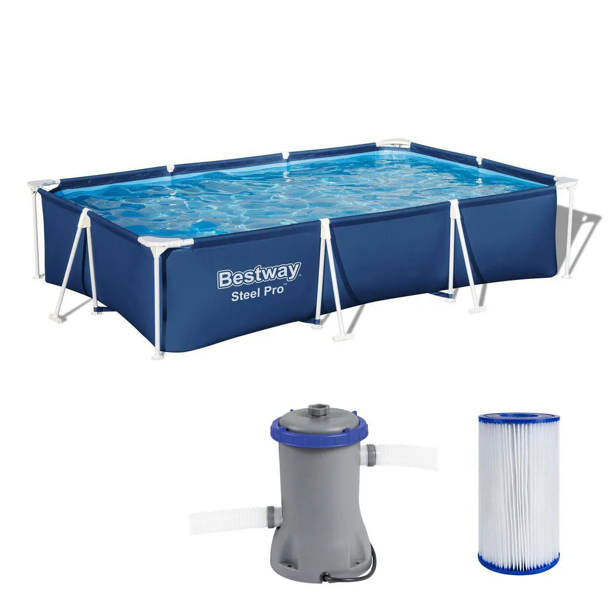 BESTWAY - Piscina Estructural 300x200x66 cm 3.300 l + Bomba + Filtro