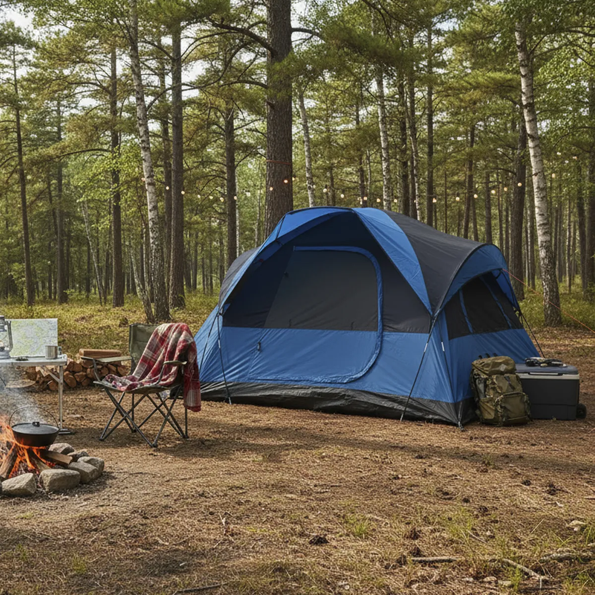 KLIMBER - Carpa Camping Mayon 6 Personas Azul