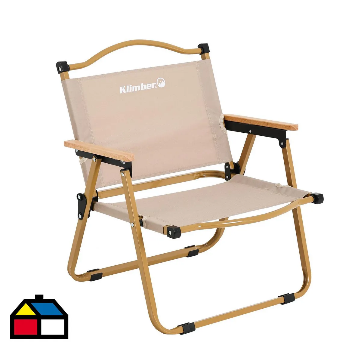 KLIMBER - Silla Plegable Camping 52x64x55 cm Beige