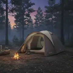 KLIMBER - Carpa Camping Rainbow 6 Personas Taupe/Gris