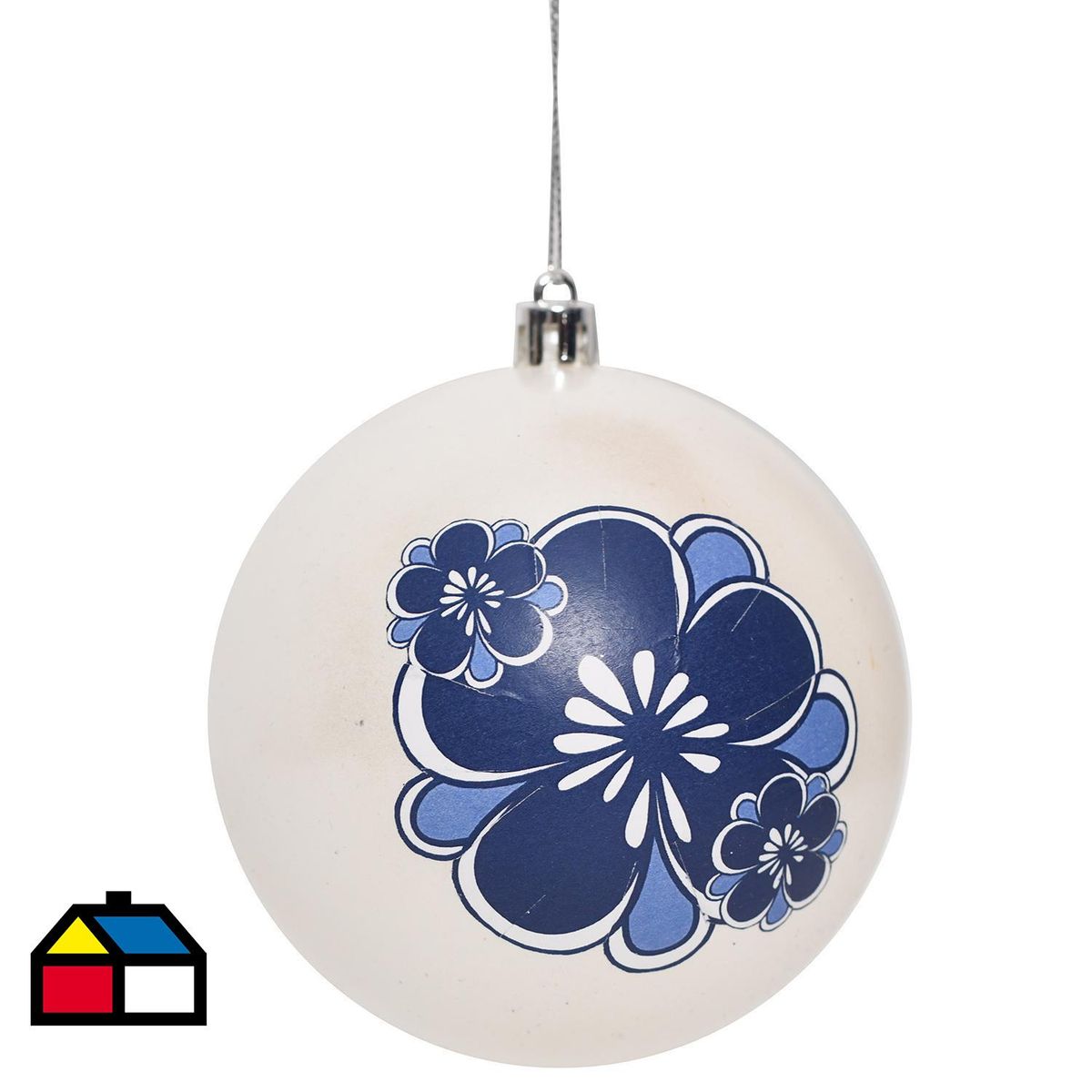 DEAR SANTA - Bola 10 cm flor blanca blue magic