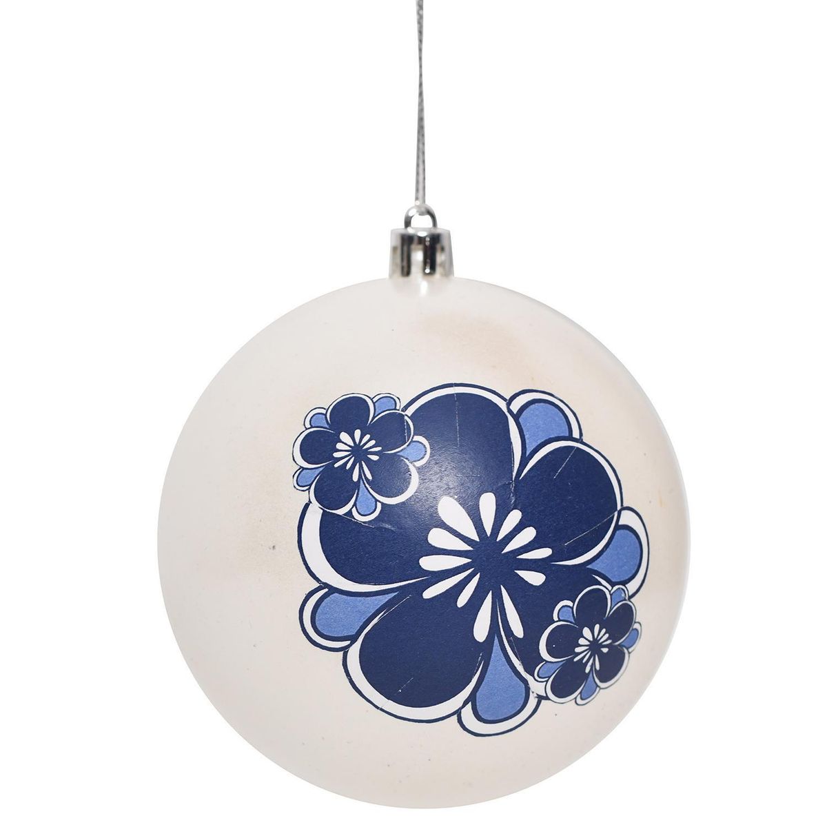 DEAR SANTA - Bola 10 cm flor blanca blue magic