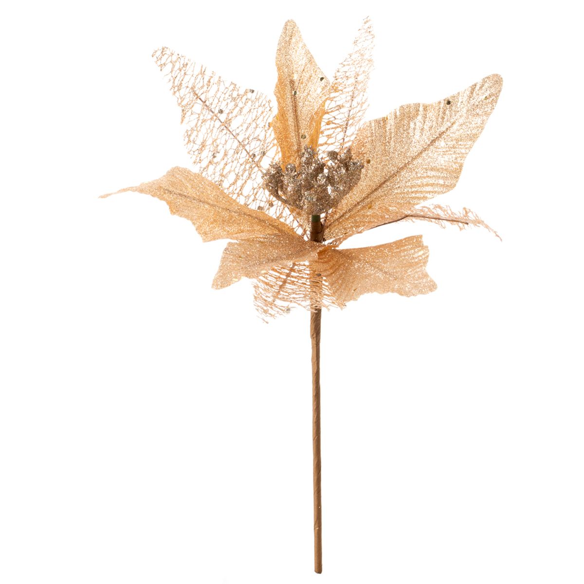 DEAR SANTA - Pick poinsettia 27 cm antique