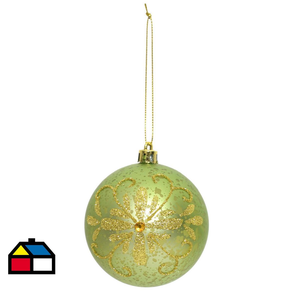 DEAR SANTA - Esfera 8 cm verde flor noel