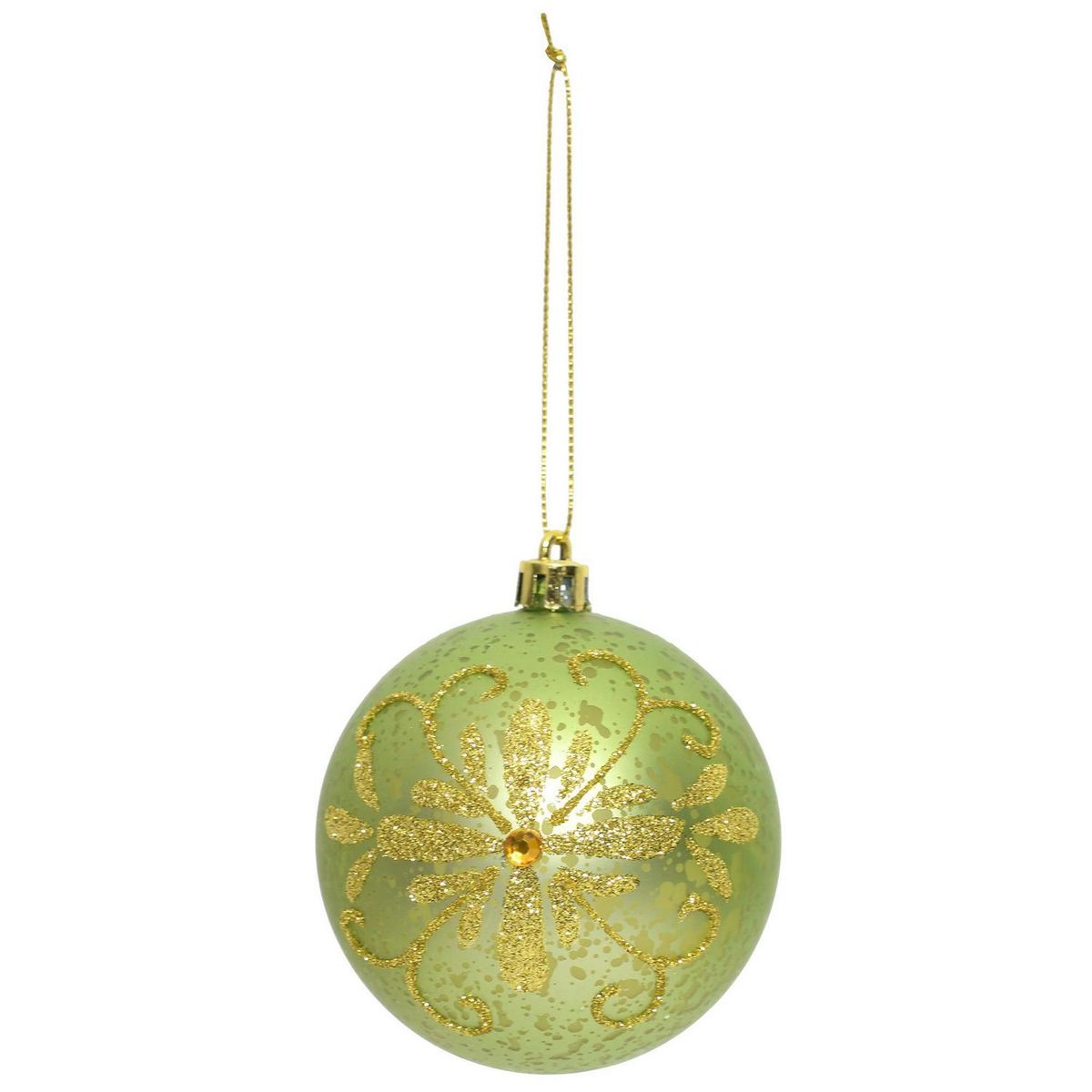 DEAR SANTA - Esfera 8 cm verde flor noel