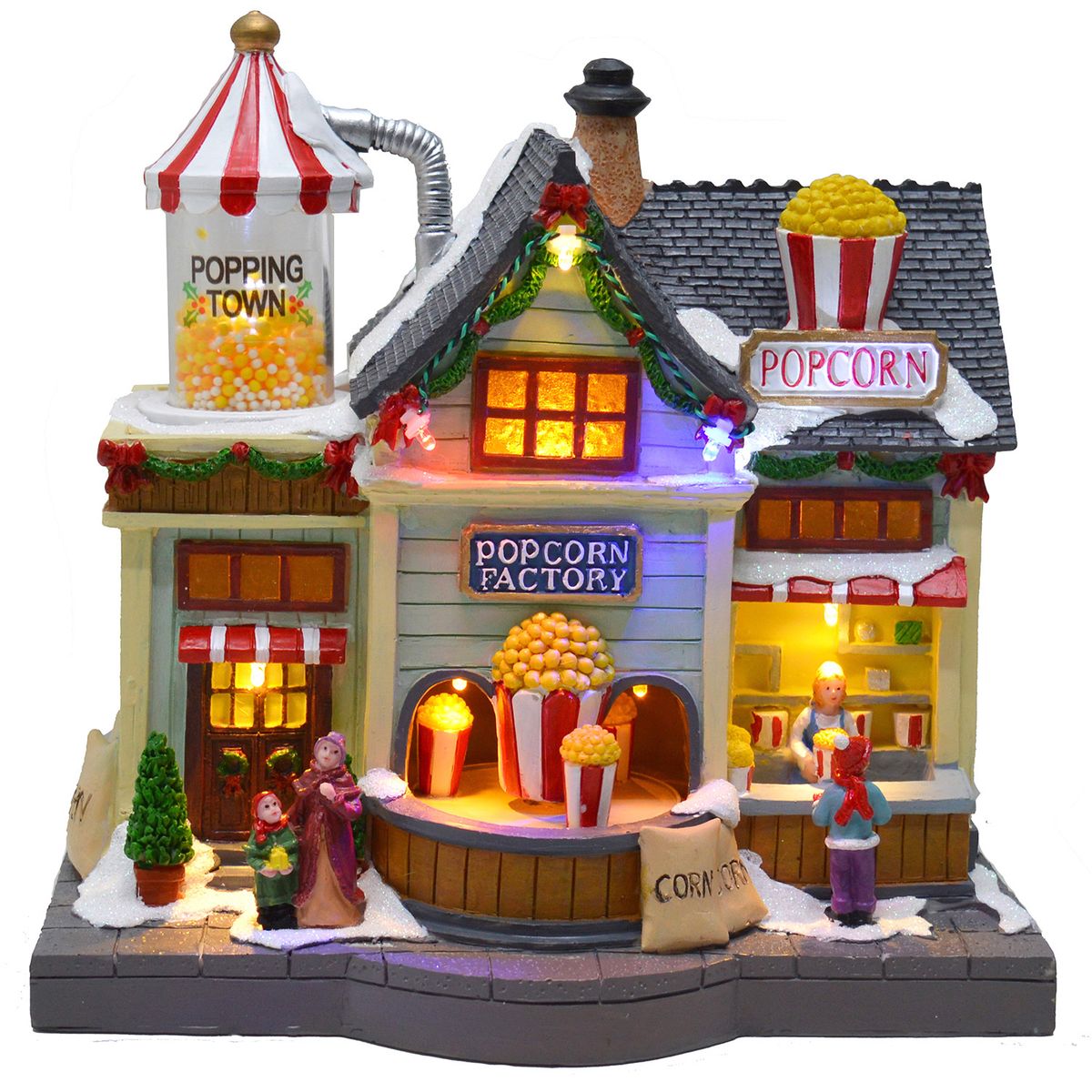 DEAR SANTA - Villa Casa pop corn iluminada 23 cm
