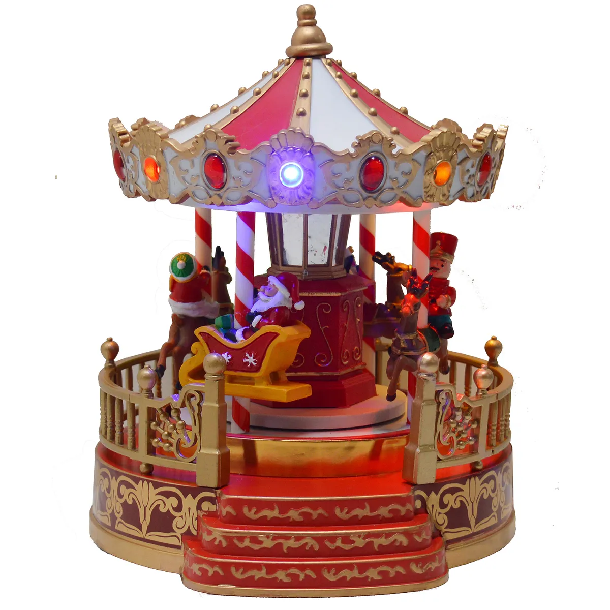 DEAR SANTA - Villa Carrusel iluminada musical 23 cm