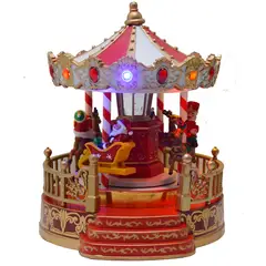 DEAR SANTA - Villa Carrusel iluminada musical 23 cm