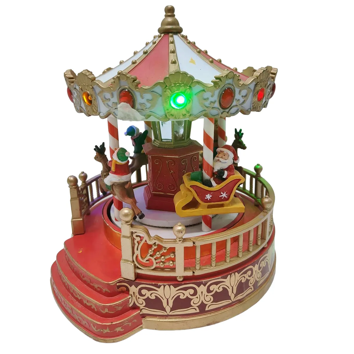 DEAR SANTA - Villa Carrusel iluminada musical 23 cm