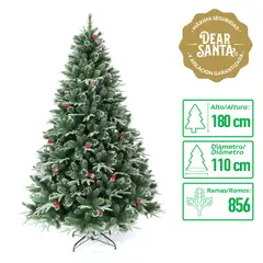 DEAR SANTA - Árbol de Navidad 856 Ramas 110 x 180 cm Verde