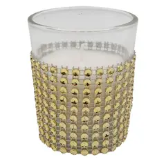 DEAR SANTA - Portavela dorado 6.5 cm