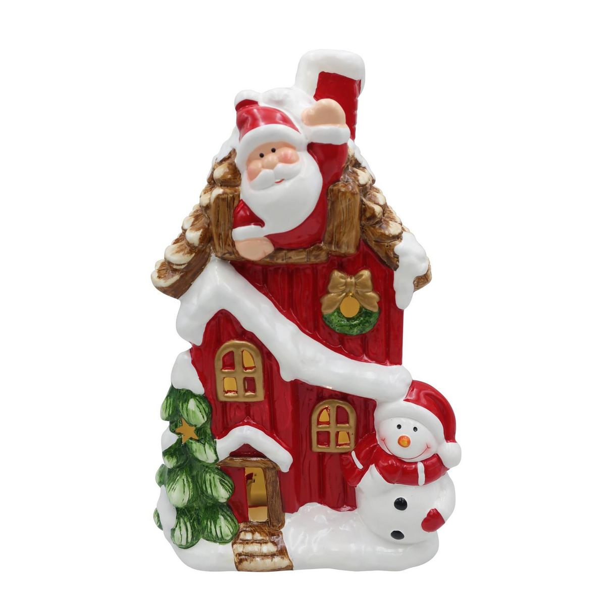 DEAR SANTA - Adorno casa santa roj led 27cm