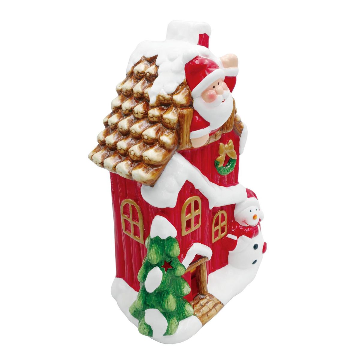 DEAR SANTA - Adorno casa santa roj led 27cm