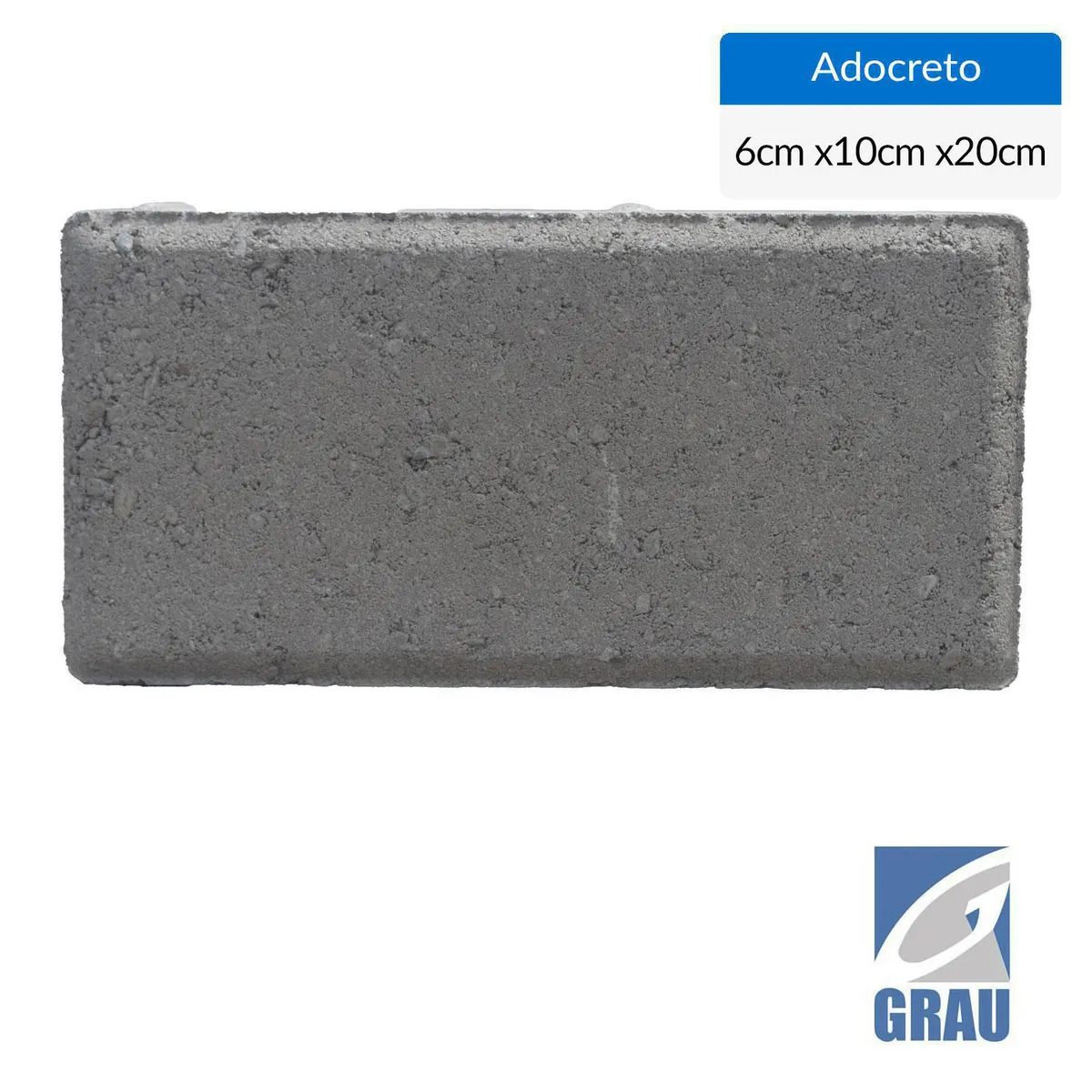 GRAU - Adocreto recto 6 gris de 20x10x6 cm
