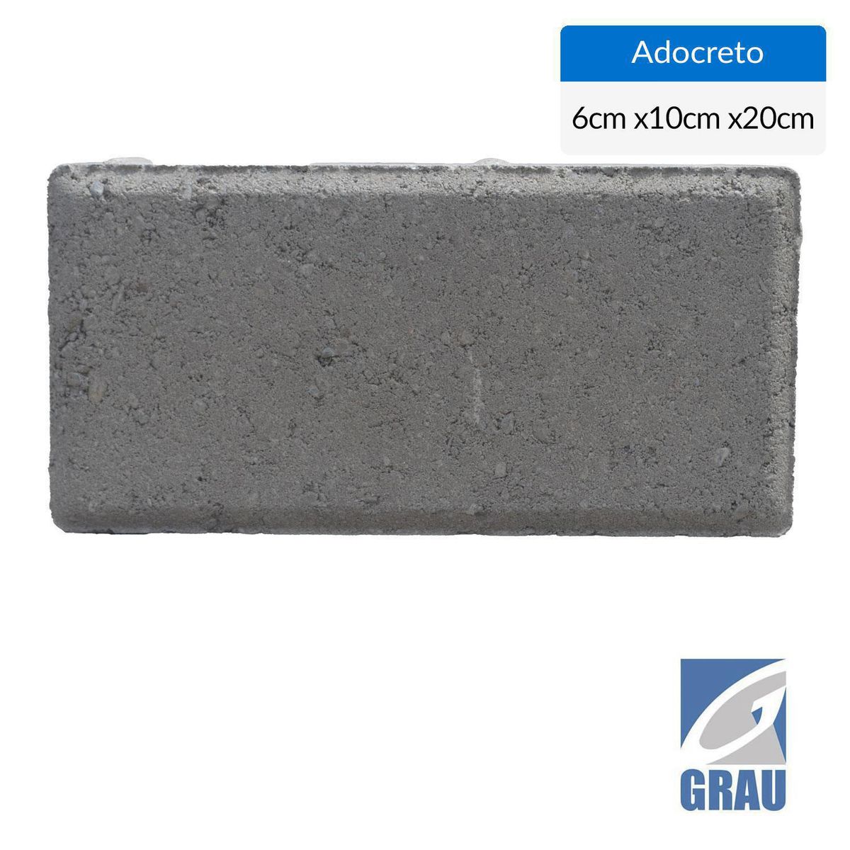 GRAU - Adocreto recto 6 gris de 20x10x6 cm