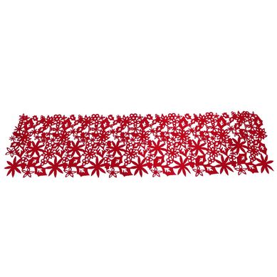 Camino mesa rojo hoja 120 cm