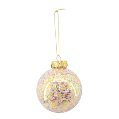 Esfera 8 cm brillos multicolor