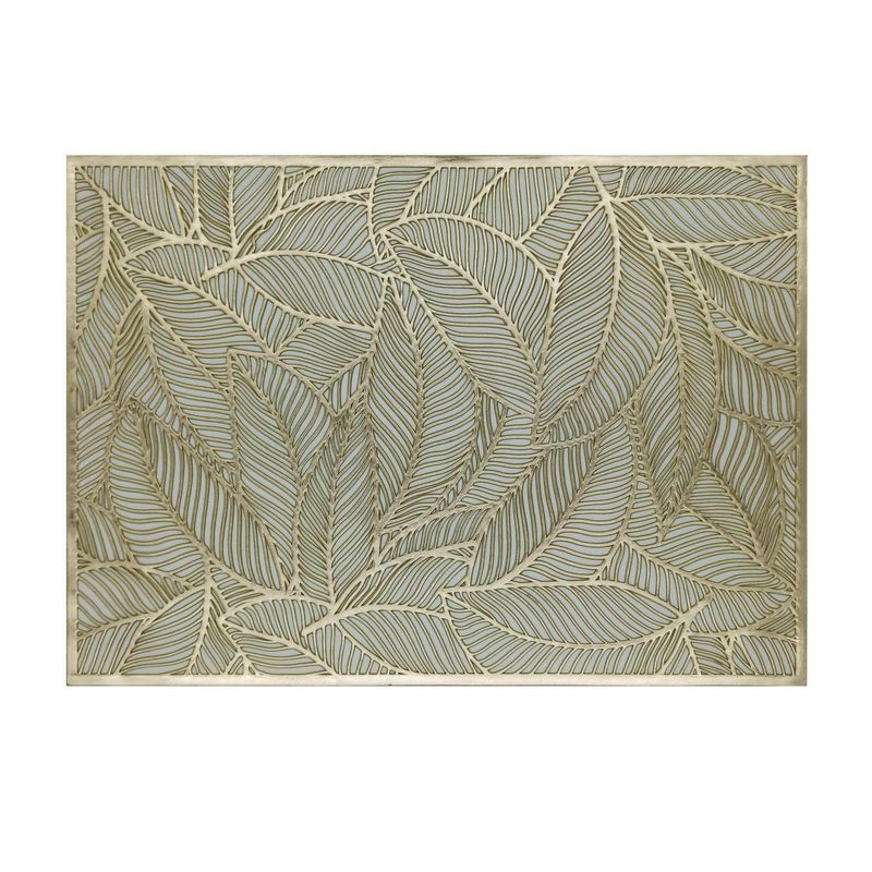 DEAR SANTA - Individual rectangular 30x45 cm dorado hojas
