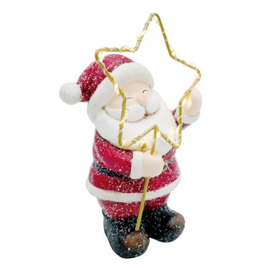 Santa con estrella led 16.3 cm