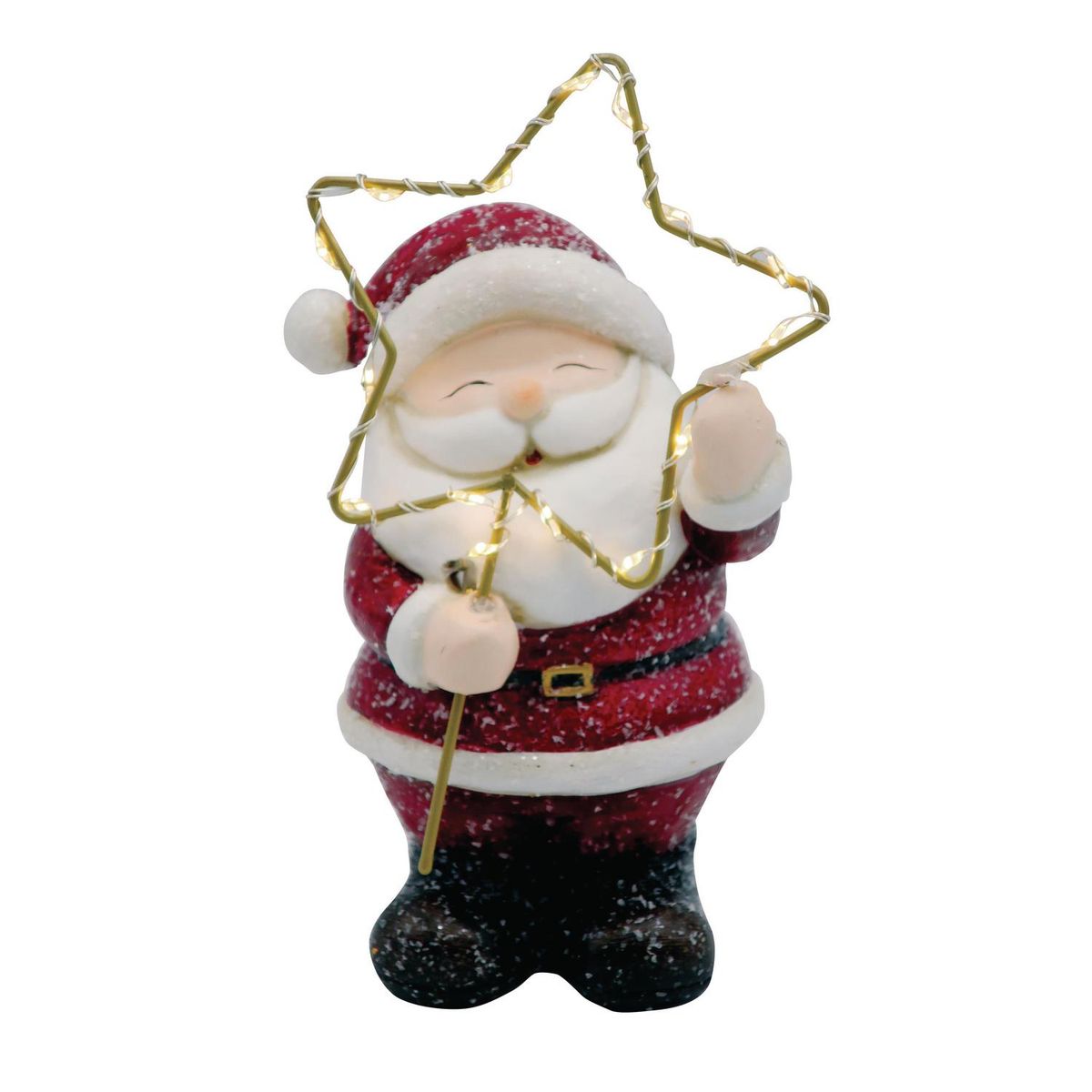 DEAR SANTA - Santa con estrella led 16.3 cm