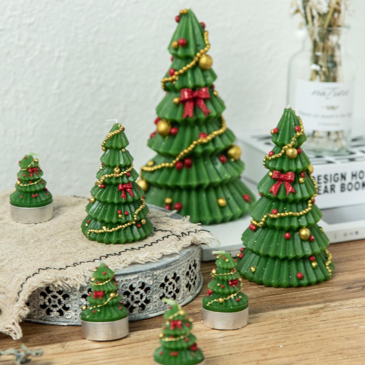 DEAR SANTA - Set vela arbol 3.8cm ver 6pzas