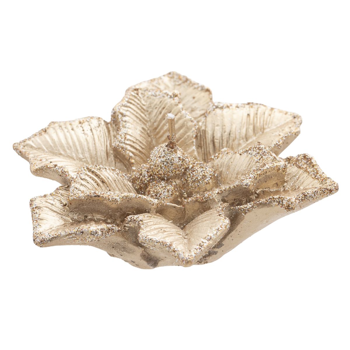 DEAR SANTA - Velas Navidad Ponsettia Doradas 3 Piezas