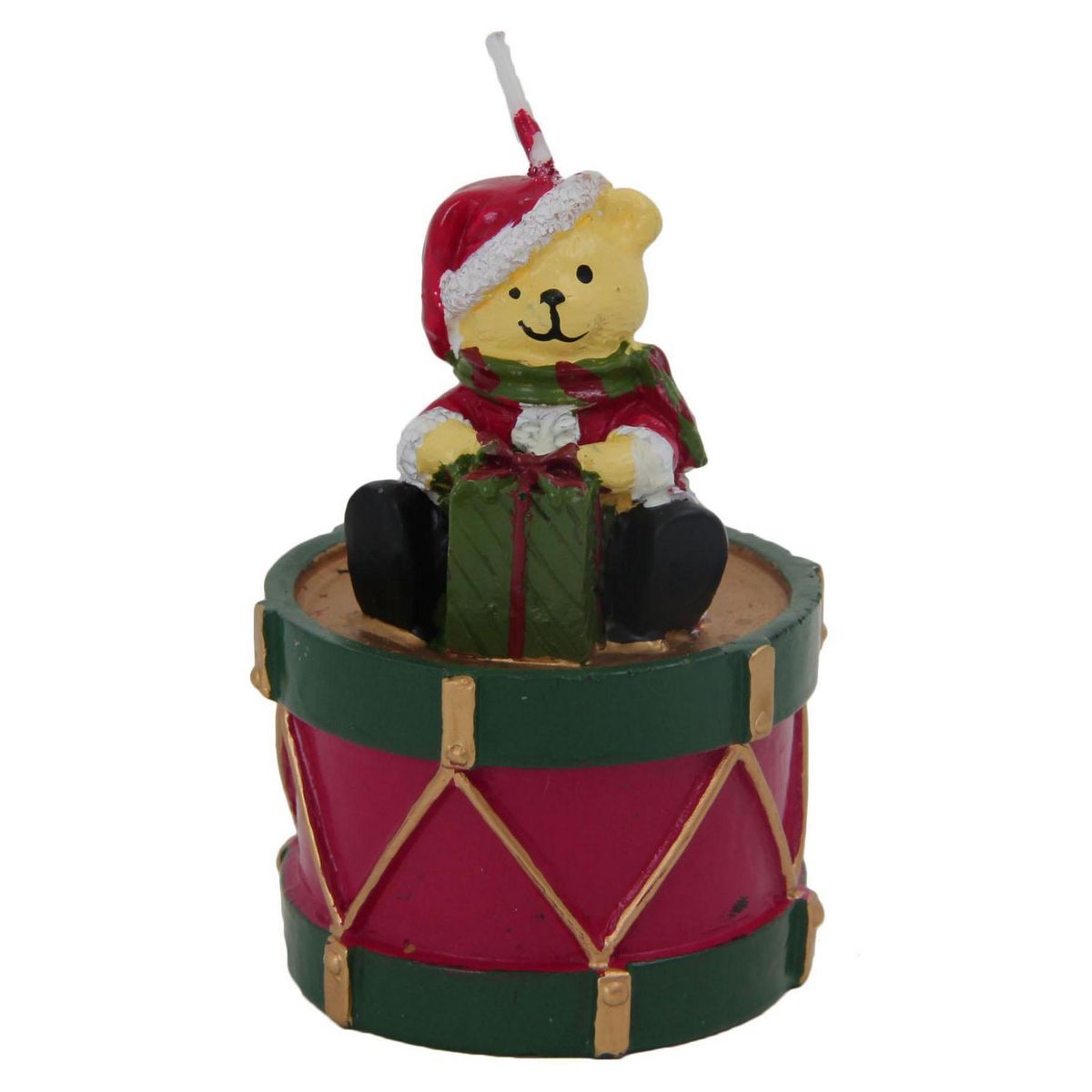 DEAR SANTA - Vela oso en tambor 6x8.3 cm