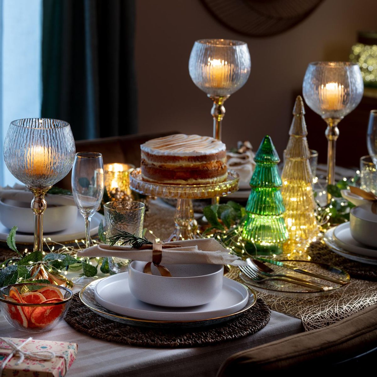 DEAR SANTA - Vaso vidrio 450 ml goldring