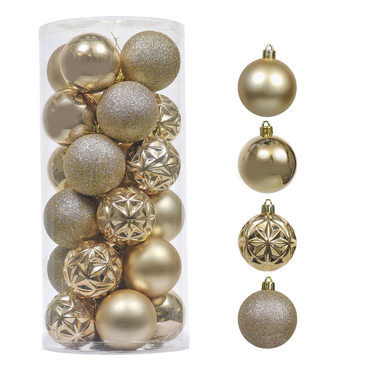 DEAR SANTA - Set 24 esferas doradas 6 cm