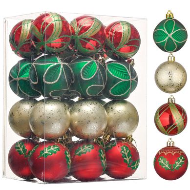 Set 24 esferas ver roj dor 6cm