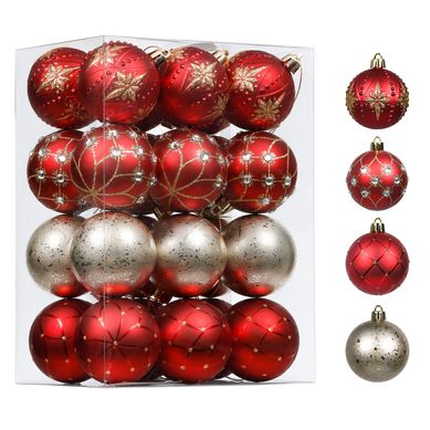 Set 24 esferas rojo dorado 6cm