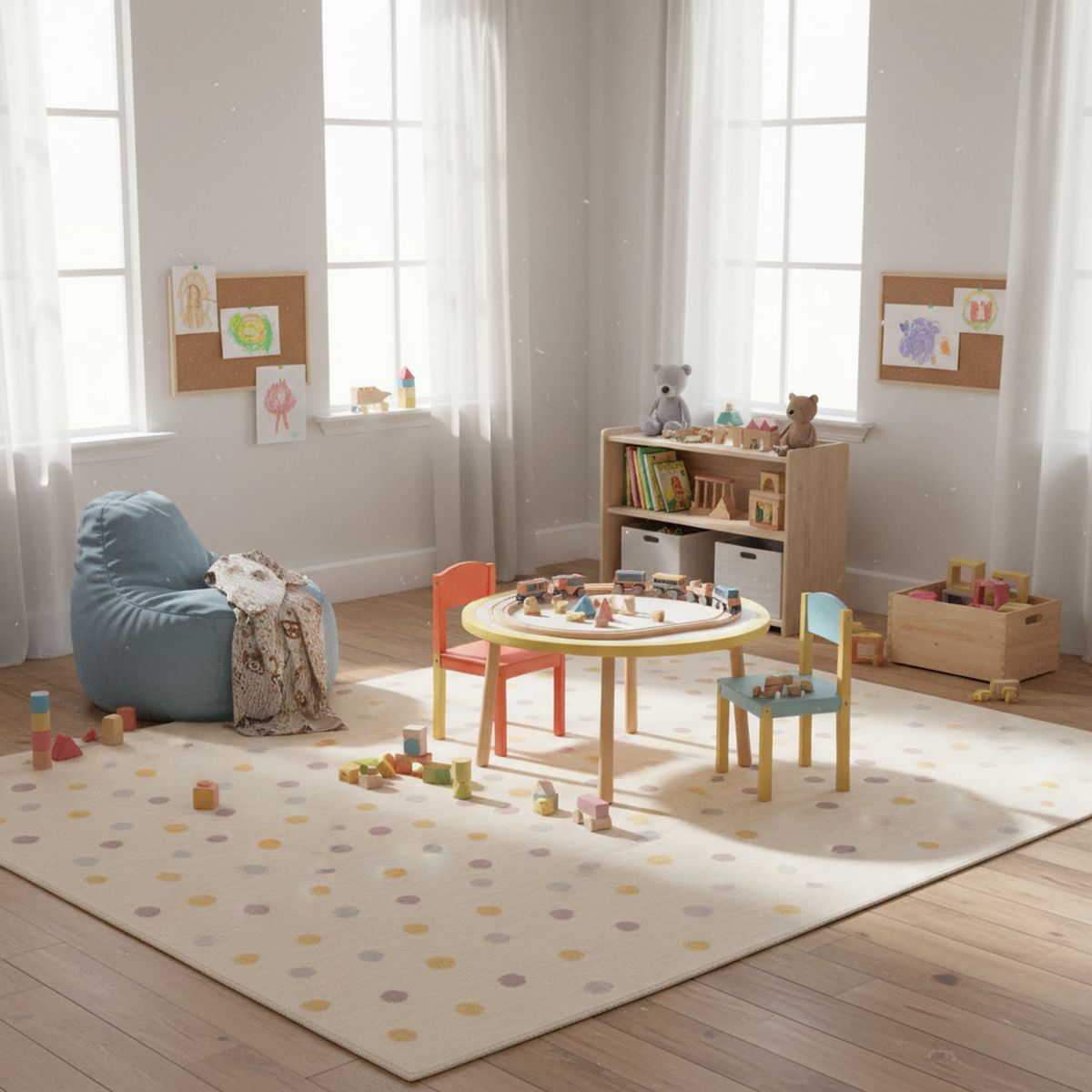 JUST HOME COLLECTION - Alfombra Canvas Dot 120x170 cm Polipropileno Multicolor