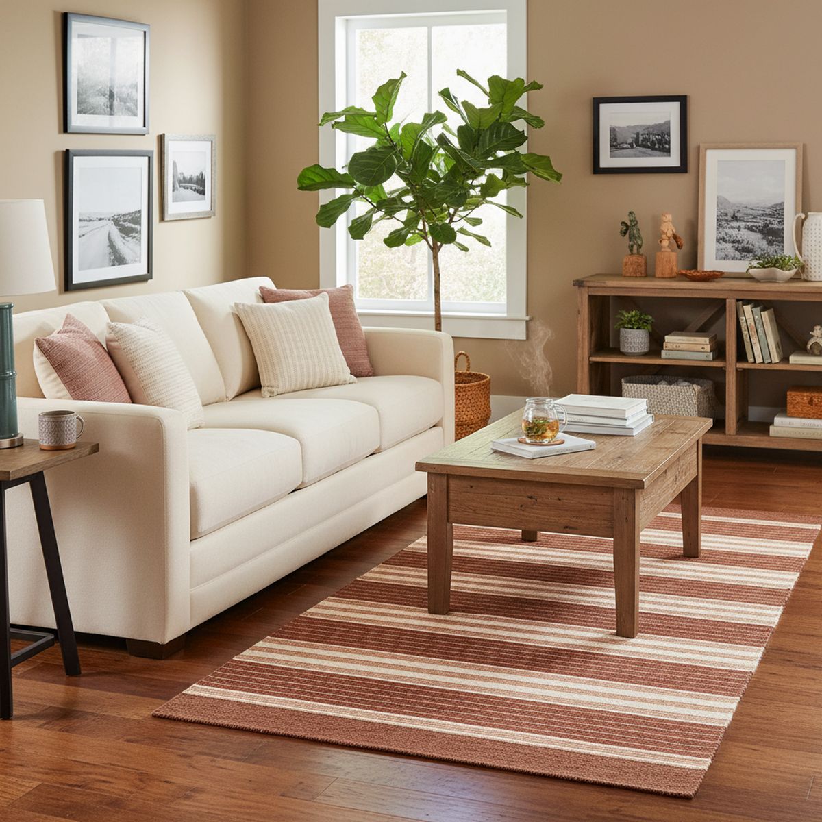 JUST HOME COLLECTION - Alfombra Pasillo Laos 75x160 cm Poliéster Beige