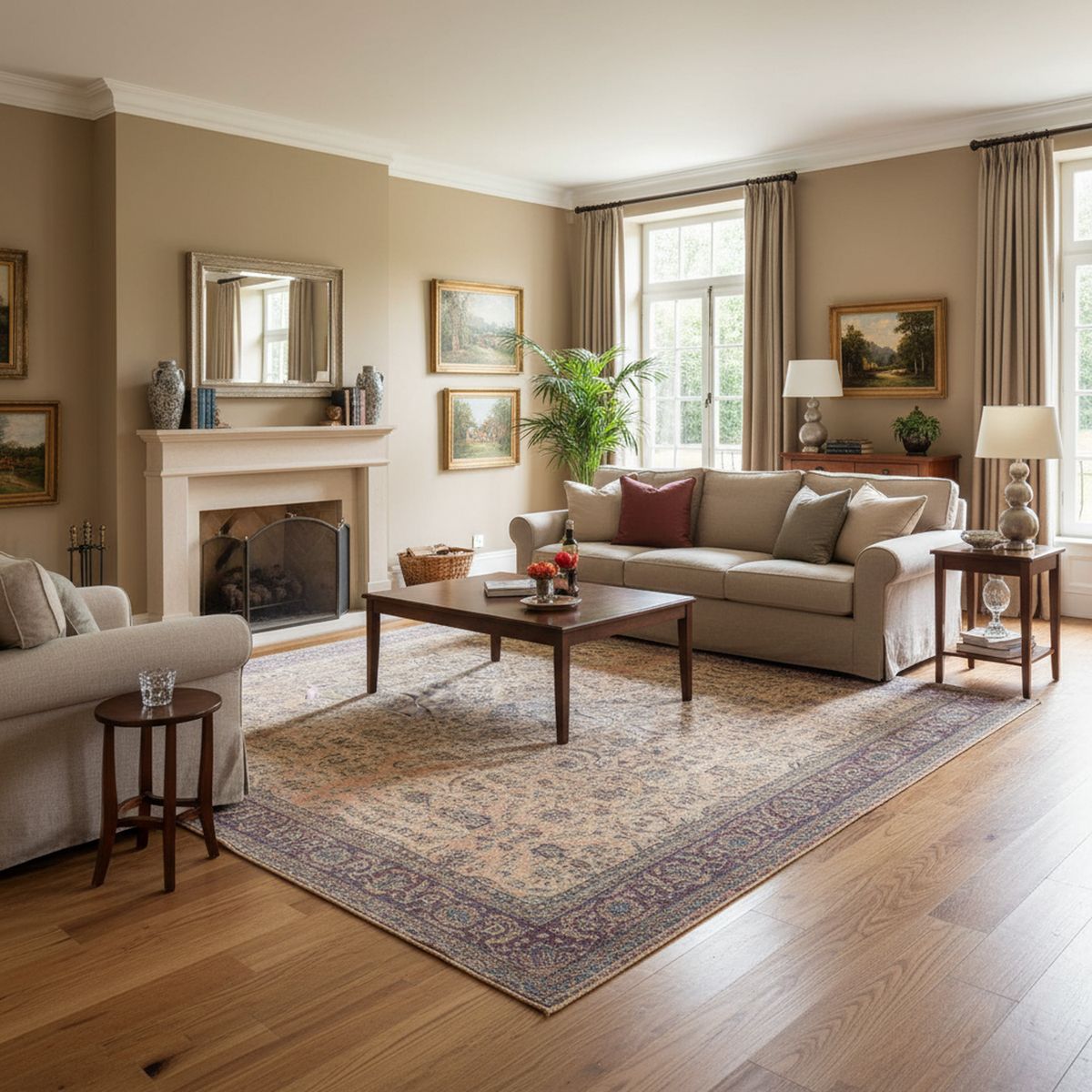 JUST HOME COLLECTION - Alfombra Grande Prato Borde 195x285 cm Poliéster Multicolor